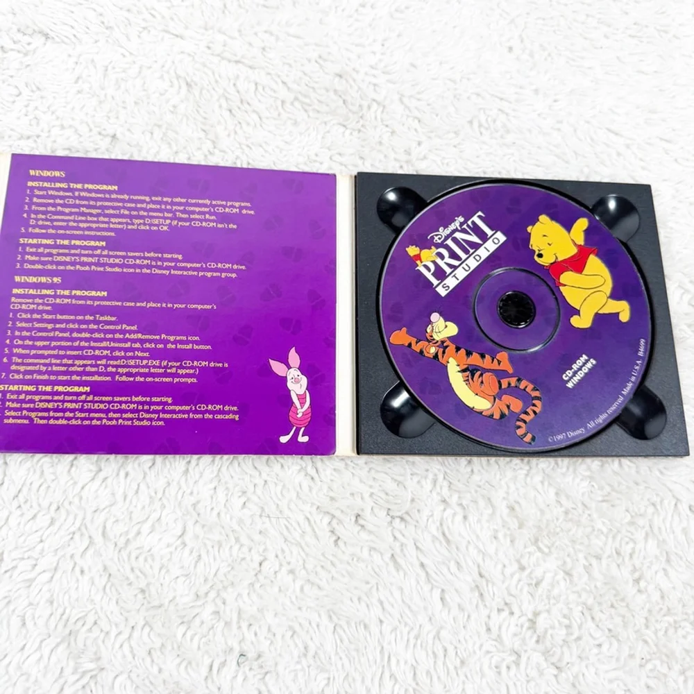 Disneys Animated Storybook Pocahontas & Winnie the Pooh Print Studio CD-ROM lot